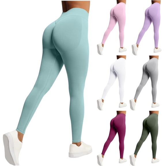 ATENAR Leggings for Women,Yoga Pants for Women,Butt Lifting,Comfort Fit,Solid,High Waist,Mint Green,S