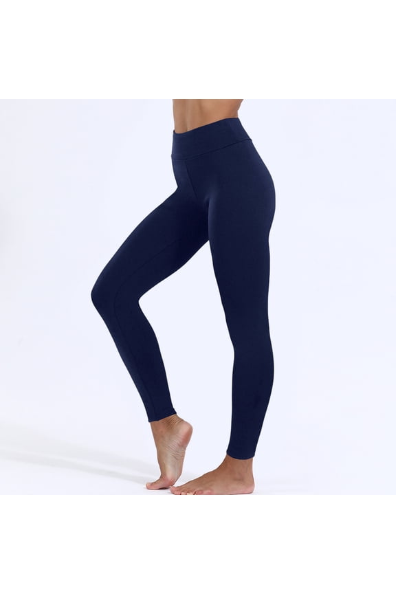 Leggings for Women,Yoga Pants,Womens Yoga Pants,Butt Lifting,Comfort Fit,Solid,Nylon,Spandex,Navy,S(US:4)