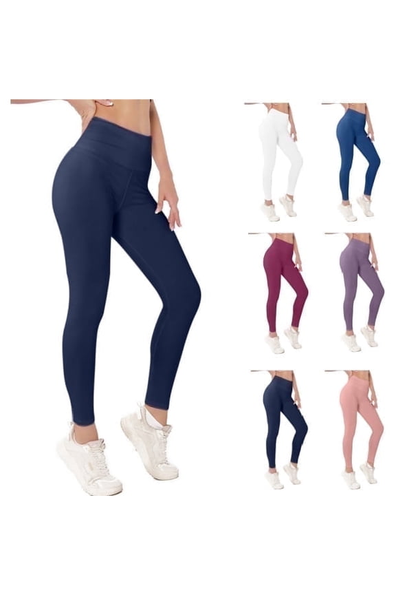 Leggings for Women,Navy Leggings,Womens Yoga Pants,Butt Lifting,Comfort Fit,Solid,Polyester,Spandex,M(US:6)