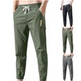 thumbnail image 1 of ATENAR Pants for Men,Sweat Pants,Casual Pants for Men,Drawstring,Pockets,Solid,Polyester,Spandex,Army Green,S(US:4), 1 of 7
