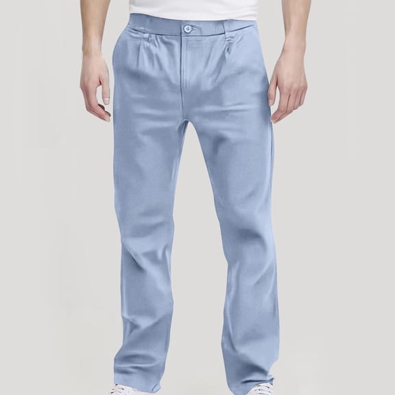 ATENAR Pants for Men,Work Pants for Men,Soft,Easy Care,Solid,Polyester,Spandex,Sky Blue,3XL(US:14)