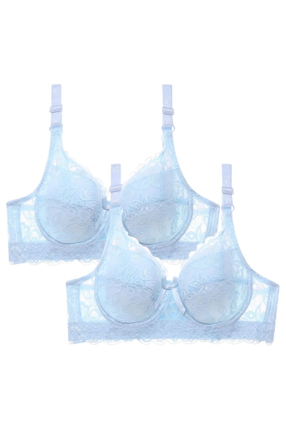 ATENAR Men's Pants,Push Up Bra,Bras for Women,Breathable,Comfort Fit,Solid,Nylon,Spandex,Light Blue,36B