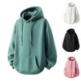thumbnail image 1 of ATENAR Mens Hoodie,Essentials Hoodie,Long Sleeves,Easy Care,Solid,Pullover,Drwastring,Blue,M, 1 of 9