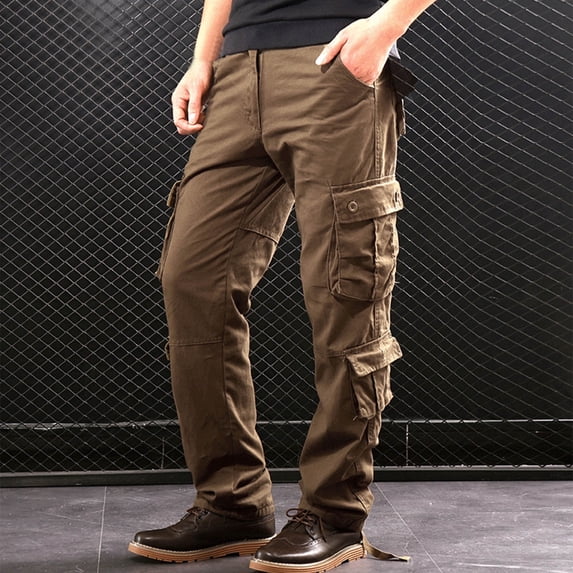 ATENAR Mens Pants,Cargo Pants,Cargo Pants for Men,Durable,Abrasion Resistant,Solid,Nylon,Coffee,(US:34)