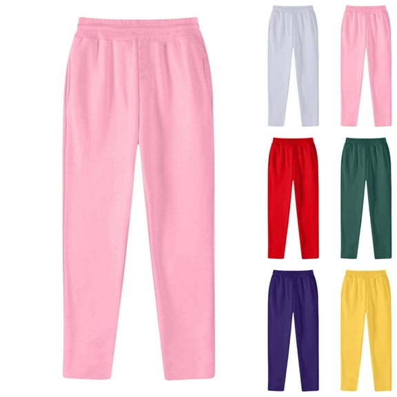 ATENAR Mens Pants,Mens Sweatpants,Mens Athletic Pants,Soft,Easy Care,Solid,Pink,S(US:4)