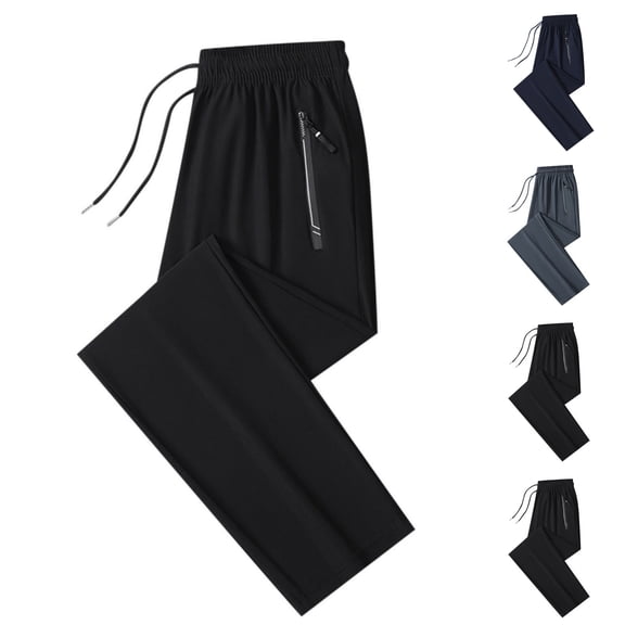 WJHWSX Mens Pants,Sweatpants for Men,Baggy Sweatpants Men,Soft,Breathable,Solid,Nylon,Spandex,Black,2XL