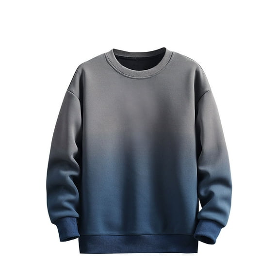 WJHWSX Mens Sweatshirt,Crewneck Sweatshirt,Long Sleeves,Comfort Fit,Solid,Polyester,Gray,XL(US:10)