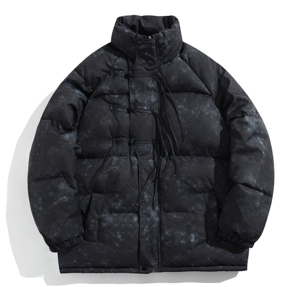 WJHWSX Mens Winter Coats,Winter Jackets for Men,Windproof,Insulated,Cold Weather,Solid,Cotton,Black,5XL(US:18)