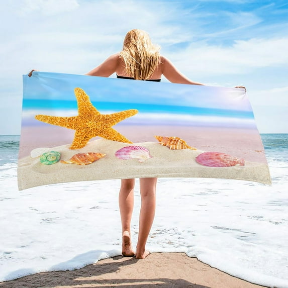 WJHWSX Microfiber Beach Towel,Beach Towel Clearance Sale,Lightweight,Printed,Rectangle,Polyester,Multi-color,75*150cm