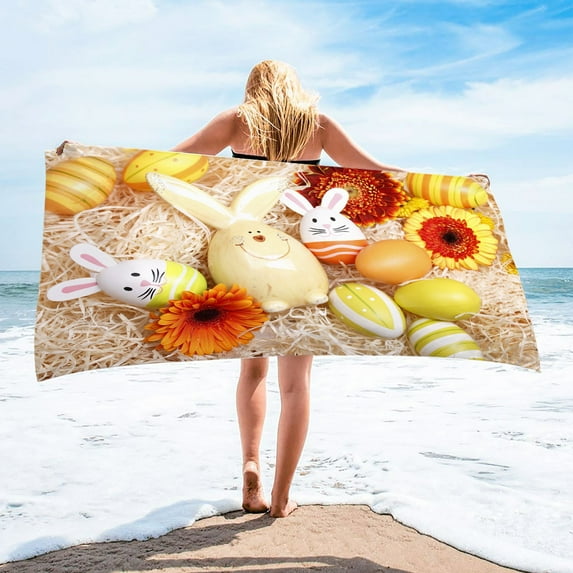WJHWSX Microfiber Beach Towel,Beach Towels Clearance,Lightweight,Printed,Rectangle,polyester,Multi-color,75*150cm