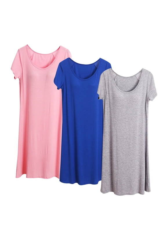 Nightgowns for Women,Long Nightgowns for Women,Moisture Wicking,Breathable,Cotton,Polyester ,Dark Gray,XL(US:10)
