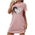 thumbnail image 1 of WJHWSX Nightgowns for Women,Womens Nightgown,Breathable,Slip-On,Printed,Pink,M(US:6), 1 of 2