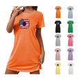 thumbnail image 1 of ATENAR Nightgowns for Women,Womens Nightgown,Comfort Fit,Breathable,Short Sleeves,Printed,Orange,S(US:4), 1 of 7