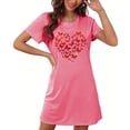 thumbnail image 1 of WJHWSX Nightgowns for Women,Womens Nightgown,Comfort Fit,Moisture Wicking,Printed,Hot Pink,M, 1 of 6