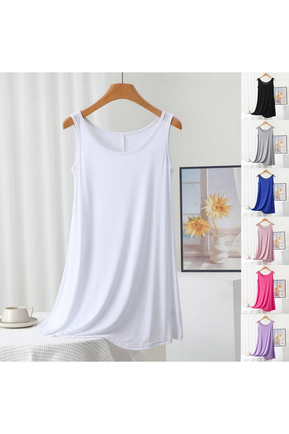 Nightgowns for Women,Womens Nightgown,Easy Care,Comfort Fit,Cotton,Polyester,White,M(US:4)