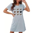 thumbnail image 1 of ATENAR Nightgowns for Women,Womens Dress,Gowns for Women,Easy Care,Soft,Printed,Light Blue,2XL, 1 of 4