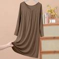 thumbnail image 1 of WJHWSX Nightgowns for Women,Womens Nightgown,Slip-On,Breathable,Solid,Brown,3XL, 1 of 8