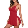 thumbnail image 1 of ATENAR Nightgowns for Women,Mini Dresses,Sleeveless,Comfort Fit,Solid,Wine,M, 1 of 3
