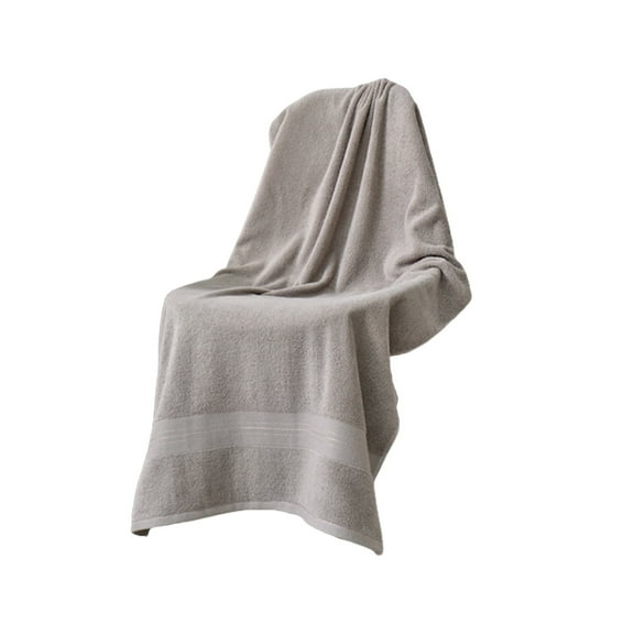WJHWSX Oversized Bath Towels For Adults,Bath Towels on Clearance,Absorbent,Solid,Square,Cotton,Gray,27.5*55.1in