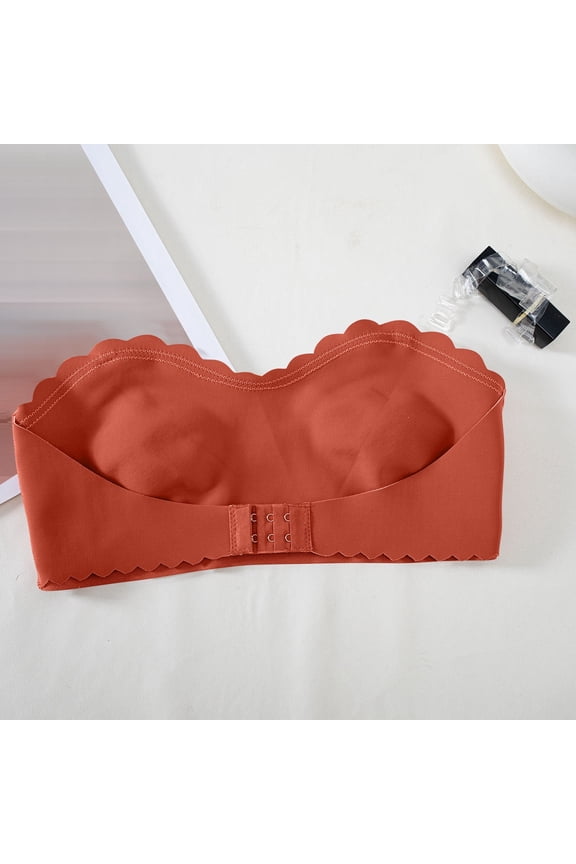 Supportive Bras for Women,Strapless Bra,Bras for Women,Stretch Fabric,Breathable,Solid,Nylon,Spandex,White,S