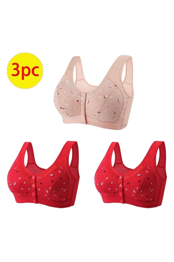 Supportive Bras for Women,Wireless Bras for Women,Bras for Women,Breathable,Comfort Fit,Solid,Nylon,Spandex,Pink,M(US:6)