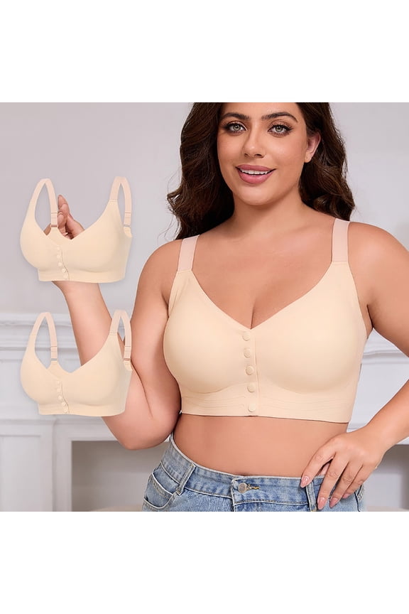 Supportive Bras for Women,Wireless Bras for Women,Bras for Women,Comfort Fit,Soft,Solid,Nylon,Spandex,Beige,L