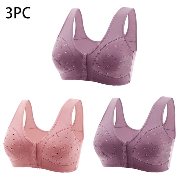 ATENAR Bras for Women,Soft,Stretch Fabric,Breathable,Soft Cup,Pink,7XL