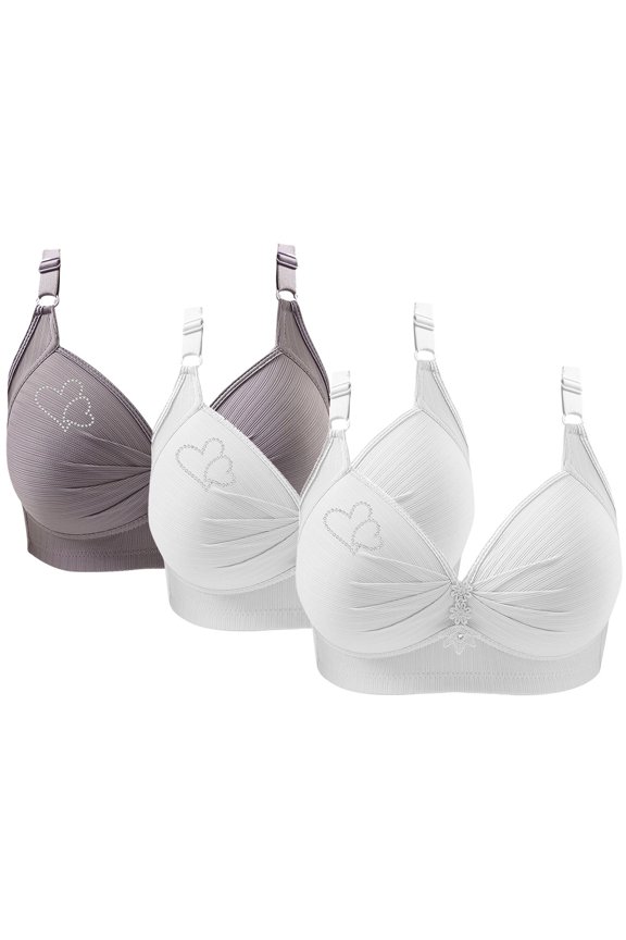 Womens Bras,Wireless Bras for Women,Bras for Women,Soft,Stretch Fabric,Solid,Nylon,Gray,S(US:6)