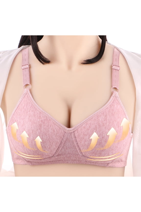 Supportive Bras for Women,Wireless Bras for Women,Bras for Women,Soft,Stretch Fabric,Solid,Nylon,Spandex,Pink,L(US:8)