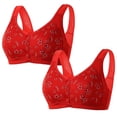 thumbnail image 1 of ATENAR Supportive Bras for Women,Wireless Bras for Women,Bras for Women,Soft,Stretch Fabric,Solid,Nylon,Spandex,Red,0.438095238095238, 1 of 4