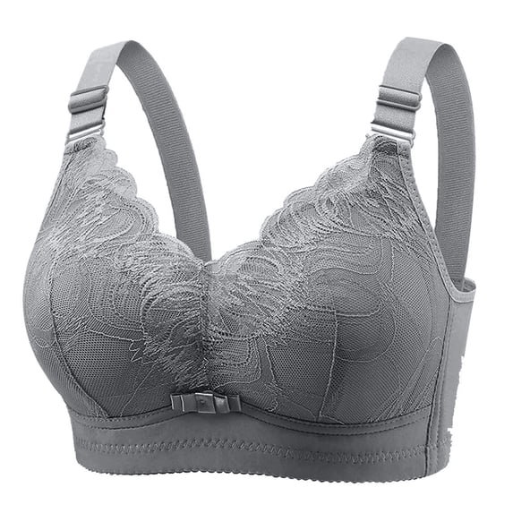WJHWSX Supportive Bras for Women,Push Up Bra,Bras for Women,Breathable,Comfort Fit,Solid,Nylon,Spandex,Silver,40