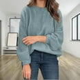 thumbnail image 1 of WJHWSX Sweaters for Women,Womens Sweaters,Crew NeCk,Soft,Solid,Acrylic,Blue,3XL(US:14), 1 of 6