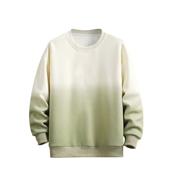 WJHWSX Sweatshirts for Men,Crewneck Sweatshirt,Long Sleeves,Soft,Solid,Polyester,Beige,L(US:8)