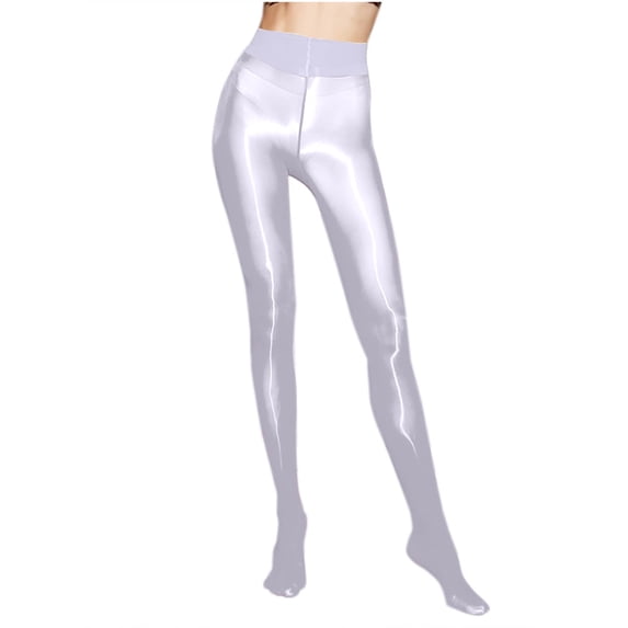 WJHWSX Tights For Women,Support Control Top Sheer Tights,Opaque,Shaping,Compression,Solid,Nylon,Spandex,White,L(US:8)