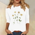 thumbnail image 1 of WJHWSX Tops for Women,Womens Fall Tops,Comfort Fit,Crew Neck,Printed,White,XL, 1 of 4