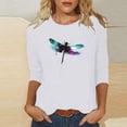 thumbnail image 1 of WJHWSX Tops for Women,Womens Fall Tops,Soft,Crew Neck,Printed,White,L, 1 of 5
