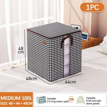 WJHWSX Wardrobe Storage Box,Containers with Reinforced Handle for Clothing,Non-woven fabric,Black