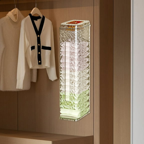 WJHWSX Wardrobe Storage Box,Handle Closet Space Saver Stackable Bins Containers,Plastic,White