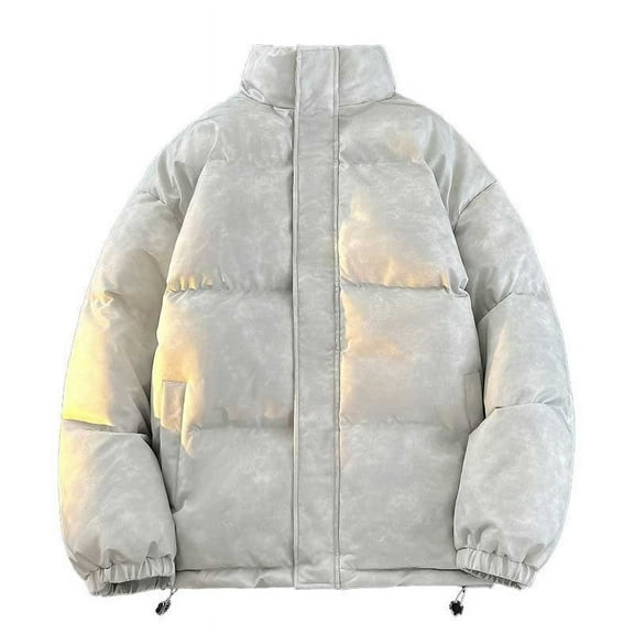 WJHWSX Winter Coats for Men,Mens Winter Coats,Insulated,Cold Weather,Long Sleeve,Solid,Polyester,Gray,L