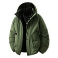 thumbnail image 1 of ATENAR Winter Coats for Men,Mens Winter Coats,Long Sleeve,Warm,Windproof,Solid,Cotton,Army Green,L, 1 of 2
