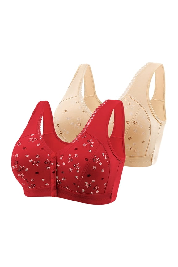 Wireless Bras for Women,Womens Bras,Breathable,Comfort Fit,Printed,Acrylic,Khaki,5XL48/110