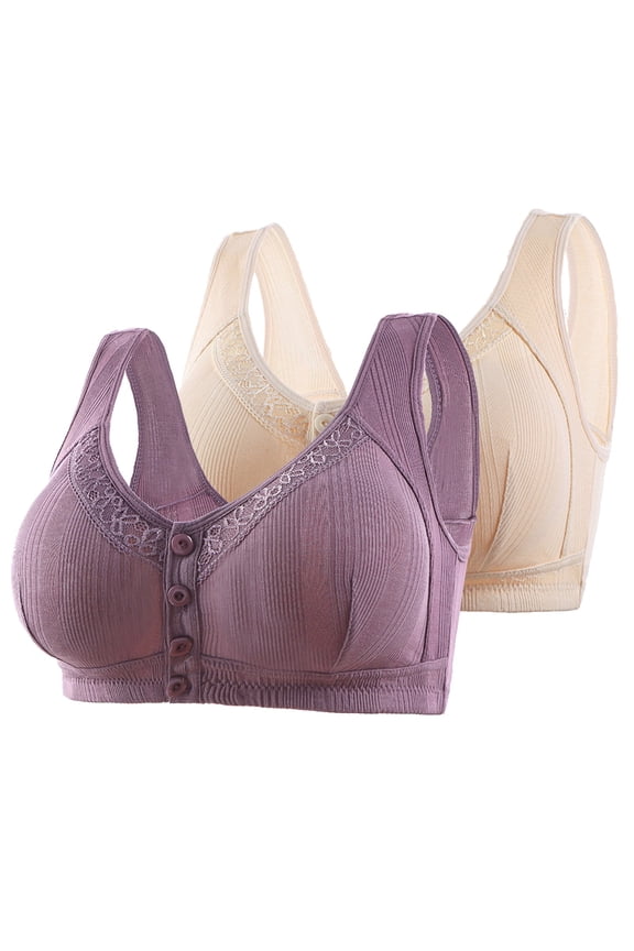 Wireless Bras for Women,Womens Bras,Breathable,Comfort Fit,Solid,Cotton,Beige,44