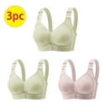 thumbnail image 1 of ATENAR Wireless Bras for Women,Womens Bras,Breathable,Comfort Fit,Solid,Nylon,Spandex,Green,S(US:4), 1 of 9