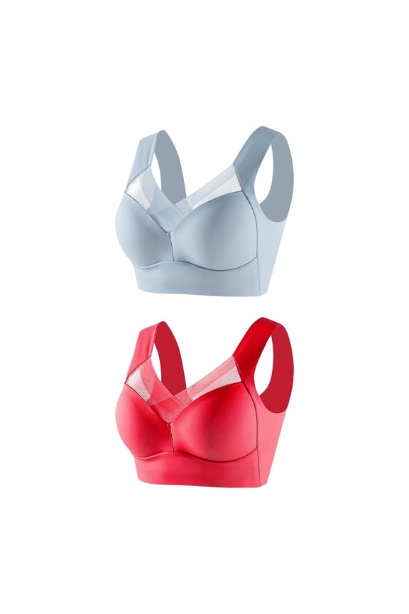 Wireless Bras for Women,Womens Bras,Breathable,Wirefree,Solid,Nylon,Spandex,Red,4XL(US:16)