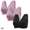thumbnail image 1 of ATENAR Wireless Bras for Women,Womens Bras,Comfort Fit,Soft,Solid,Acrylic,Purple,2XL, 1 of 3