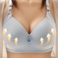 thumbnail image 1 of ATENAR Wireless Bras for Women,Womens Bras,Comfort Fit,Soft,Solid,Nylon,Spandex,Light Blue,L(US:8), 1 of 4