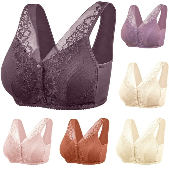 ATENAR Wireless Bras for Women,Womens Bras,Comfort Fit,Soft,Solid,Polyester,Purple,3XL(US:14)