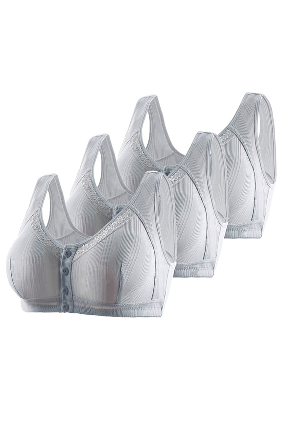 Wireless Bras for Women,Womens Bras,Soft,Stretch Fabric,Solid,Cotton,Silver,44