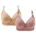 thumbnail image 1 of ATENAR Wireless Bras for Women,Womens Bras,Soft,Stretch Fabric,Solid,Nylon,Pink,XL(US:12), 1 of 9