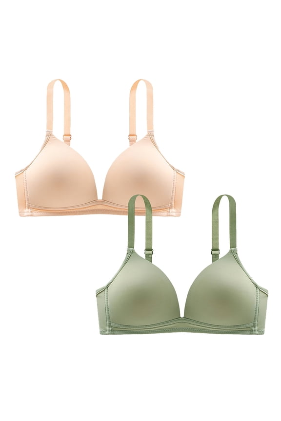 Wireless Bras for Women,Womens Bras,Soft,Stretch Fabric,Solid,Nylon,Spandex,Green,XL(US:10)
